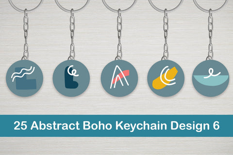 25 Abstract Boho Keychain Designs 6 SVG Dm Letter Studio 