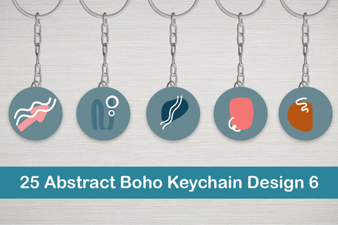 25 Abstract Boho Keychain Designs 6 SVG Dm Letter Studio 