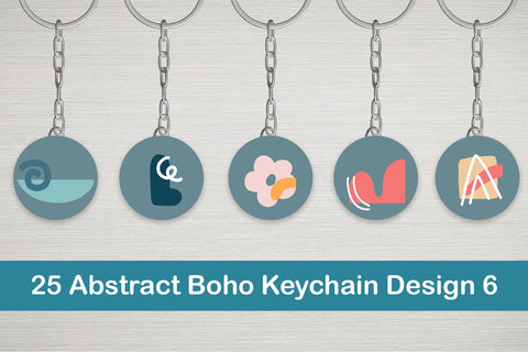 25 Abstract Boho Keychain Designs 6 SVG Dm Letter Studio 
