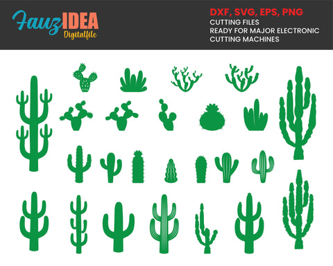 25 Cactus bundle SVG. Cactus clipart png. Cactus Cut Files for Cricut, Silhouette, Succulents Svg SVG Bundle, plants svg, Cactus svg SVG Fauz 
