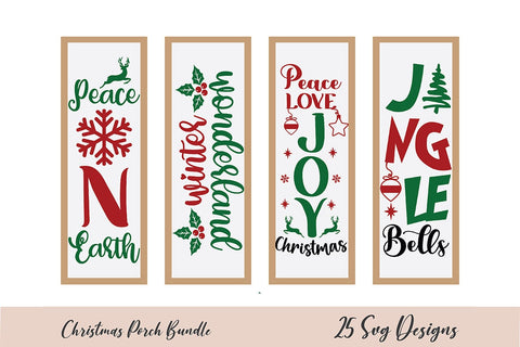 25 Christmas Porch Sign Svg Bundle SVG DIYCUTTINGFILES 
