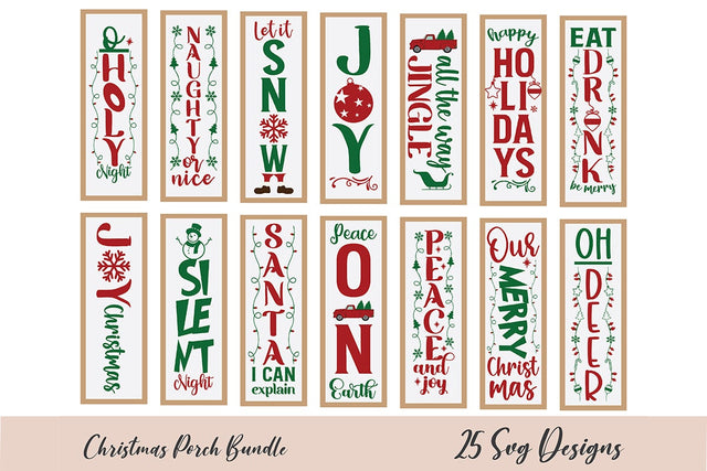 25 Christmas Porch Sign Svg Bundle SVG DIYCUTTINGFILES 