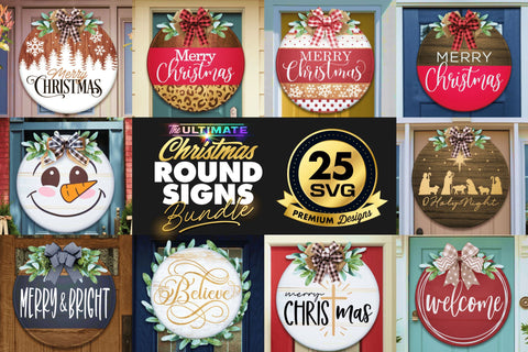 25 Christmas Round Signs Bundle | BEST SELLER | SVG Bundle SVG The Vintage Signs Shop 