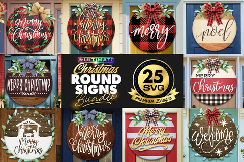 25 Christmas Round Signs Bundle | BEST SELLER | SVG Bundle SVG The Vintage Signs Shop 