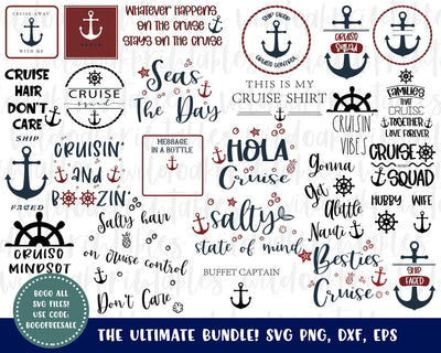 25 cruise svg bundle, funny cruise svg files for cricut, sailor svg, boat svg, boating svg, funny dad cruise vacation svgs files, beach svg SVG WildOakSVG 