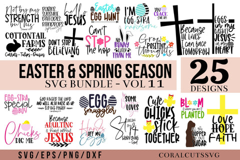 25 Easter & Spring Season SVG Bundle SVG CoralCutsSVG 