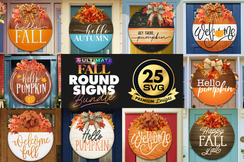 25 FALL Round Signs Bundle | Best Seller | SVG Bundle SVG The Vintage Signs Shop 