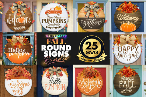 25 FALL Round Signs Bundle | Best Seller | SVG Bundle SVG The Vintage Signs Shop 