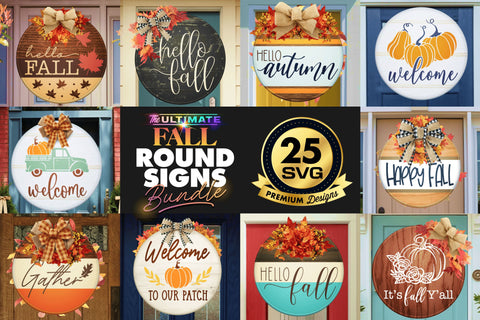 25 FALL Round Signs Bundle | Best Seller | SVG Bundle SVG The Vintage Signs Shop 