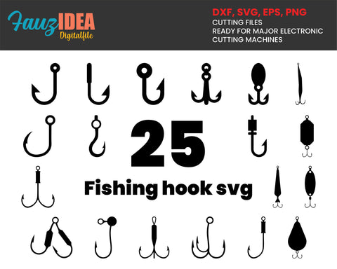 25 Fishing hook svg, Fishing hook clipart, Fisherman svg, Hooks svg, Fish svg, Fish clipart, Fishing hook clip art, Fishing hook svg SVG Fauz 