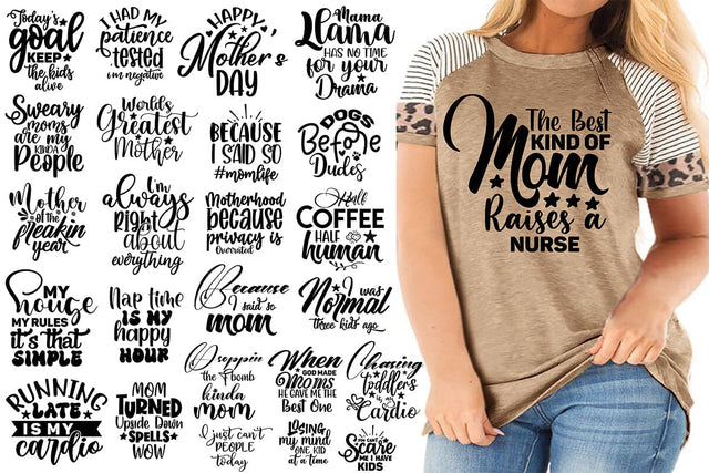 25 Funny Mother's Day SVG Bundle, Mom SVG SVG orpitasn 