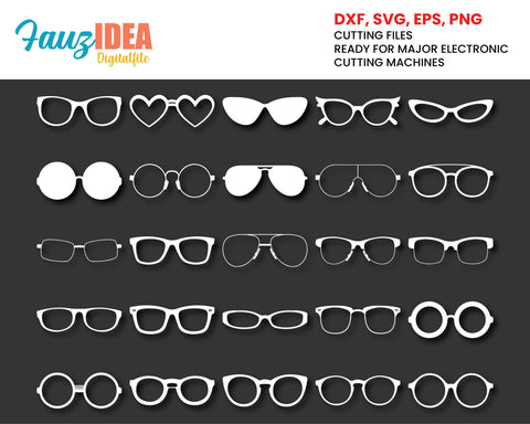 25 Glasses SVG, Glasses Silhouette, SVG Cut Files, Glasses Bundle SVG, Glasses Clipart, Glasses Cut File, Glasses Vector, Instant Download SVG Fauz 