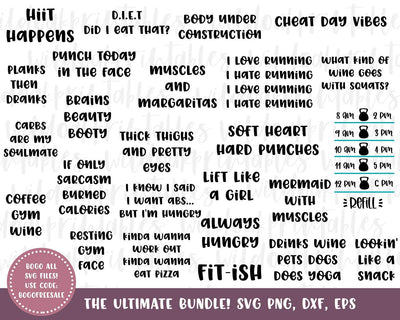 25 gym svg bundle, womens gym svg bundle, funny gym svg bundle, funny gym quotes, women funny quotes, sarcastic svg, workout svg bundle, svg SVG WildOakSVG 