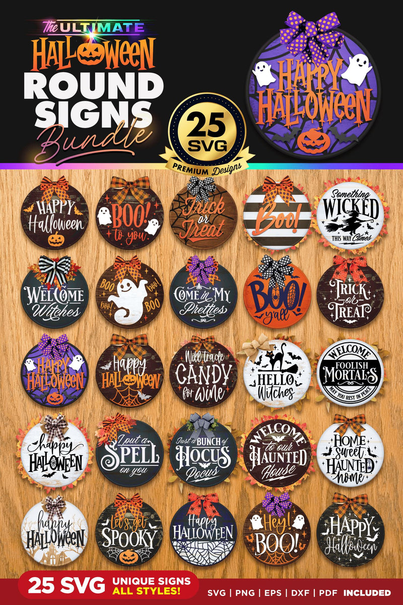25 FALL Round Signs Bundle | BEST SELLER | SVG Bundle - So Fontsy