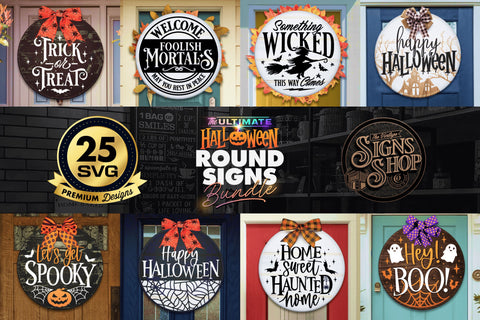 25 Halloween Door Signs Bundle | BEST SELLER | SVG Bundle SVG The Vintage Signs Shop 
