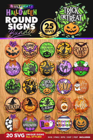 25 Halloween Door Signs Bundle Vol.2 | BEST SELLER | SVG Bundle SVG The Vintage Signs Shop 