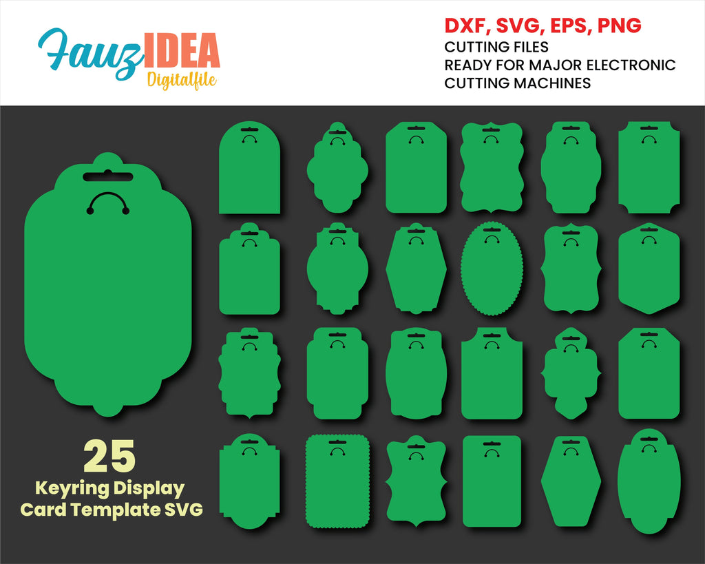 25 Keyring Display Card Svg, Keyring Display Card Template, Keychain ...