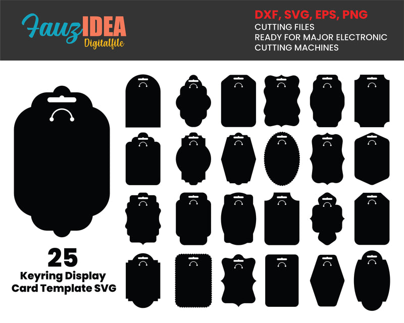 25 Keyring Display Card Svg, Keyring Display Card Template, Keychain ...