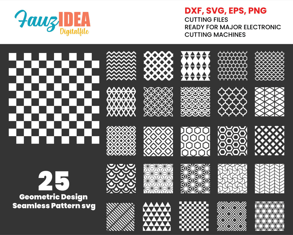 25 Seamless Patterns svg, Geometric Design Svg, Geometric Shape Svg,PNG ...