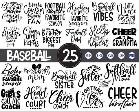 25 Sports SVG Bundle, Baseball Svg Bundle, Football svg SVG orpitasn 