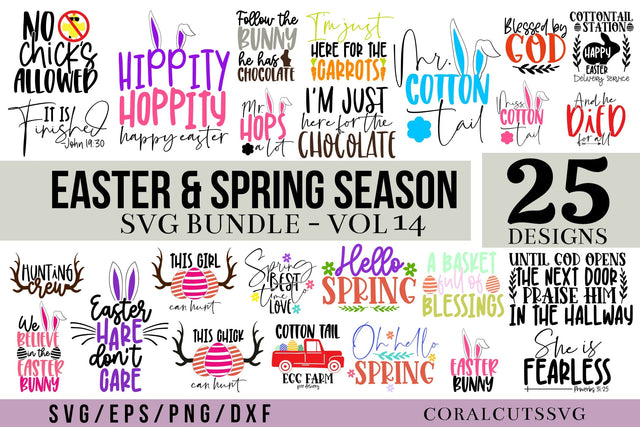 25 Spring Season and Easter SVG Bundle SVG CoralCutsSVG 