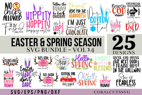 25 Spring Season and Easter SVG Bundle SVG CoralCutsSVG 