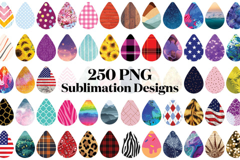 250 Tear Drop Earring Sublimation Design Bundle PNG Sublimation Lifestyle Craft Co 