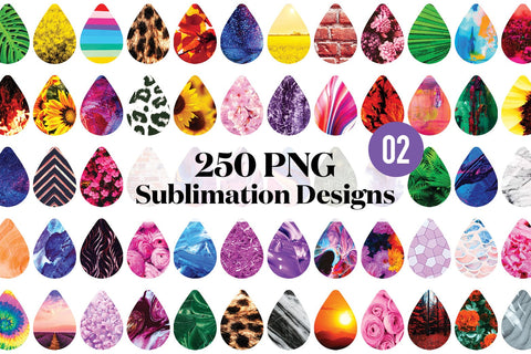 250 Tear Drop Earring Sublimation Design Bundle PNG Volume 2 Sublimation Lifestyle Craft Co 