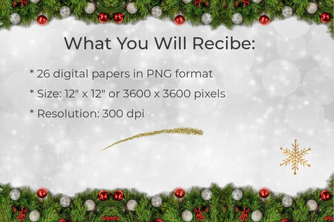 26 Clasic Christmas Background Digital Papers Bundle Sublimation Sublimatiz Designs 