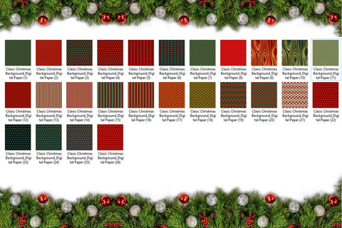 26 Clasic Christmas Background Digital Papers Bundle Sublimation Sublimatiz Designs 