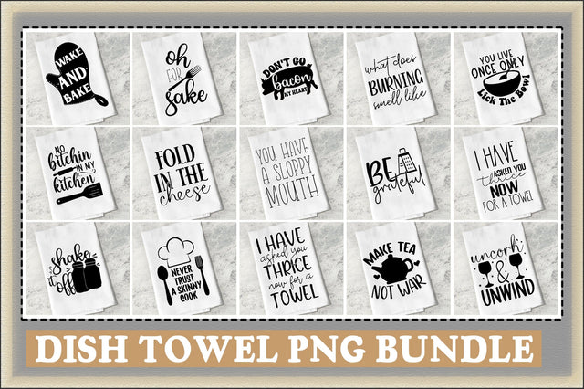 26 Dish Towel PNG Bundle Sublimation Creativeart88 
