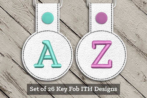 26 Letters Round ITH Key Fob In the Hoop Embroidery Bundle Embroidery/Applique DESIGNS Designed by Geeks 