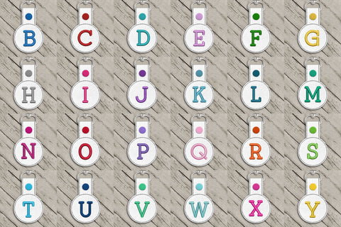 26 Letters Round ITH Key Fob In the Hoop Embroidery Bundle Embroidery/Applique DESIGNS Designed by Geeks 