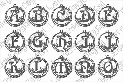 26 Monogram Christmas ornament svg Christmas tree decor svg SVG LanaMagDigital 