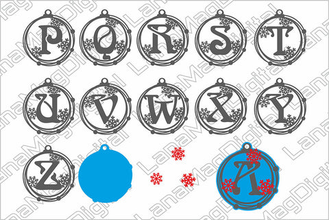 26 Monogram Christmas ornament svg Christmas tree decor svg SVG LanaMagDigital 