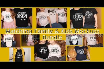 26 Real Model Mockups Bundle, Matching Family and Kids Mock Ups Bundle, Real T-shirts Mockups Bundle,On sale,Model Mockups Bundle, Jpg image Mock Up Photo ArtStudio 