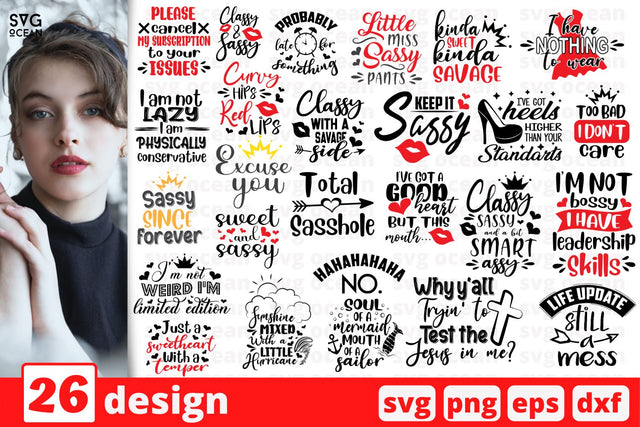 26 Sarcastic sassy designs cricut svg SVG SvgOcean 