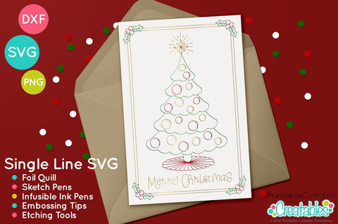 27 Christmas Elements - Deck the Halls Single Line SVG Bundle SVG Printable Cuttable Creatables 