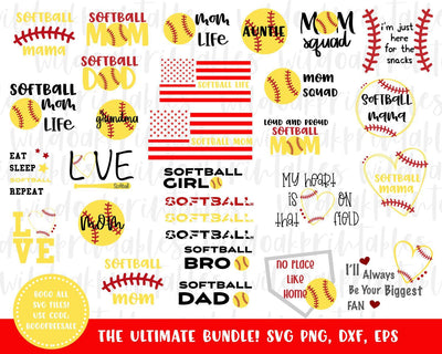 27 softball svg bundle, softball mom svg bundle, softball mom svg, softball svg, softball hearts svg, softball dad svg, softball grandma svg SVG WildOakSVG 