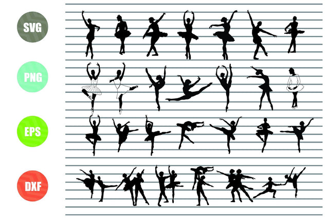 27 Styles Ballerina Svg Png Dxf Eps Cut Files SVG Artstoredigital 