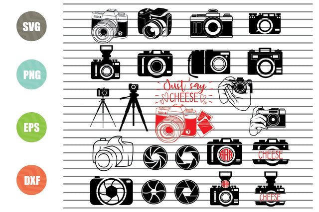27 Styles Camera svg, photography svg, photographer svg, photo taking svg, selfie svg, Cricut, Design for t-shirts, Vinyl Svg Png Dxf Eps SVG Artstoredigital 