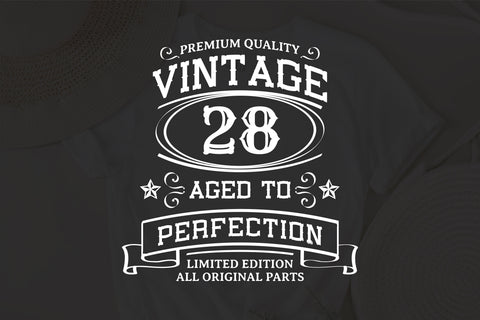 28th Birthday SVG, Vintage Birthday, limited edition svg, funny birthday SVG, Original Parts, Cut File, Instant Download SVG Fauz 