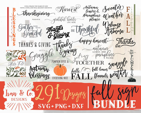 291 Fall Sign SVG Bundle | Hello Pumpkin Svg | Thanksgiving Svg | Hello Fall Svg | Autumn Svg | Fall Svg | Commercial Use | Digital Cut Files (1291084328) SVG Ivan & Co. Designs 