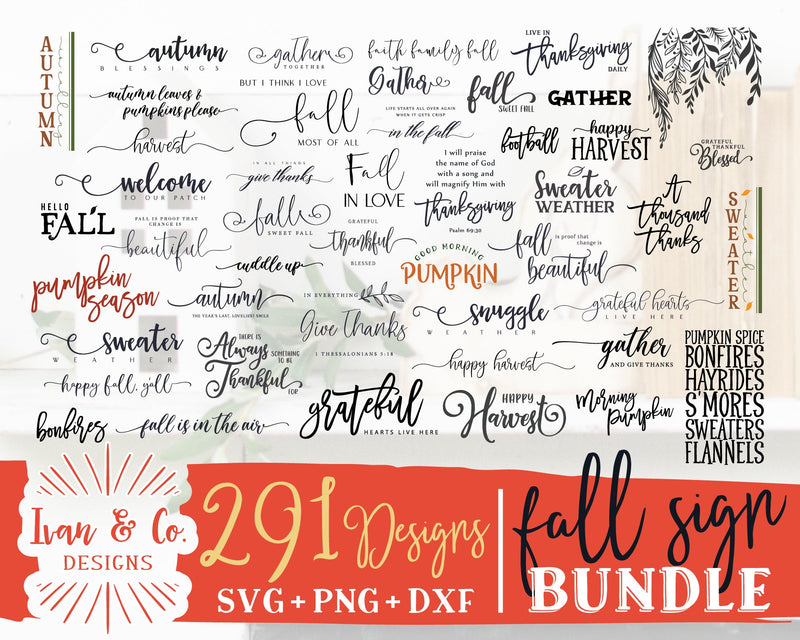 291 Fall Sign SVG Bundle | Hello Pumpkin Svg | Thanksgiving Svg | Hello ...