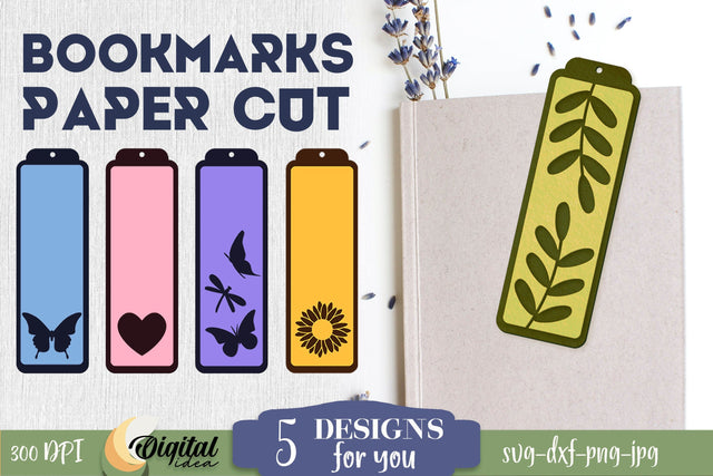 2D Bright Bookmarks | Book Lovers | Adore Reading Bundle SVG Evgenyia Guschina 