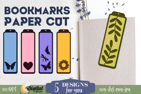 2D Bright Bookmarks | Book Lovers | Adore Reading Bundle SVG Evgenyia Guschina 