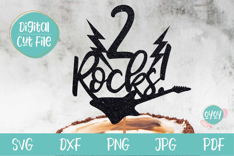 2nd Birthday Cake Topper SVG | 2 Rocks SVG for Boy Birthday SVG OyoyStudioDigitals 