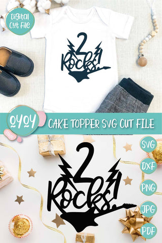 2nd Birthday Cake Topper SVG | 2 Rocks SVG for Boy Birthday SVG OyoyStudioDigitals 