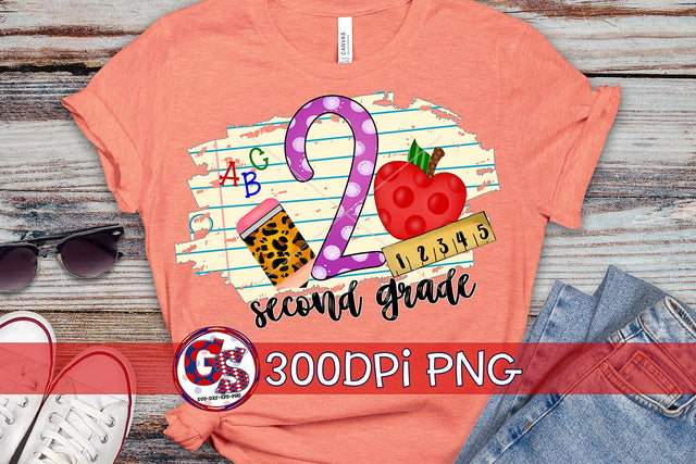 2nd Grade Back to School PNG for Sublimation Sublimation Greedy Stitches 