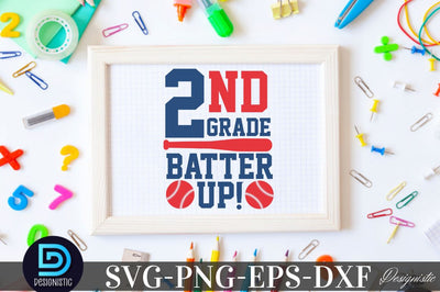 2nd grade Batter up, Back to School SVG SVG DESIGNISTIC 